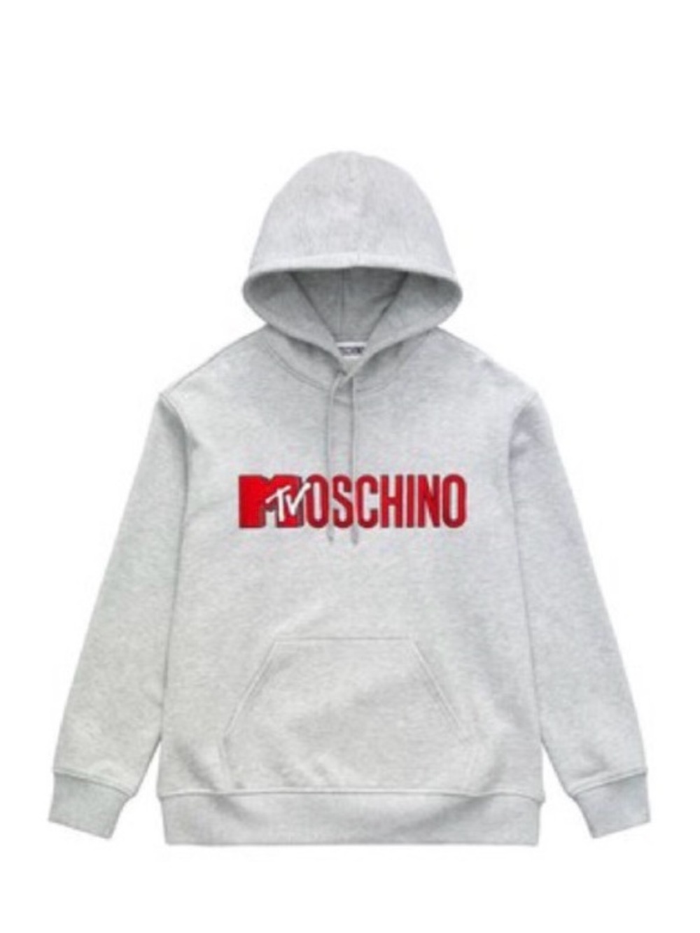 Moschino Gray Hoodie with Red Logo